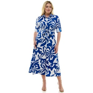 Harlow & Rose Womens Maxi Shirtdress with Long Sleeves - 1 of 3