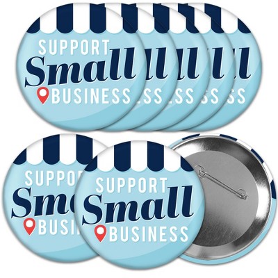 Big Dot of Happiness Support Small Business - 3 inch Thank You Badge - Pinback Buttons - Set of 8