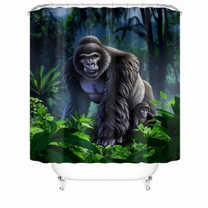 Scary Gorilla Shower Curtains for Bathroom Waterproof Fabric Bath Curtain Durable Soft Stylish Bathroom Decor 72x72 Inch - 1 of 1