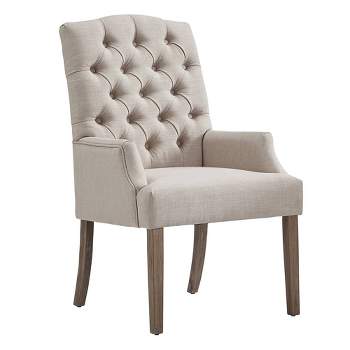 Raghnaid Distressed Tufted Linen Dining Chair - Inspire Q