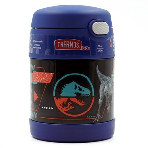 Thermos 10 oz. Kid's Funtainer Stainless Food Jar with Spoon - Jurassic World - 1 of 2