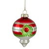 Northlight 4ct Red, Green and Silver Vintage Glass Christmas Ornaments 3.25-Inch (80mm) - 3 of 4