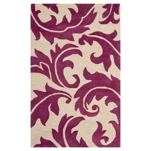 Purple/Beige Solid Loomed Accent Rug - (2