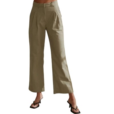 Women's Linen Blend Trouser - CRESCENT