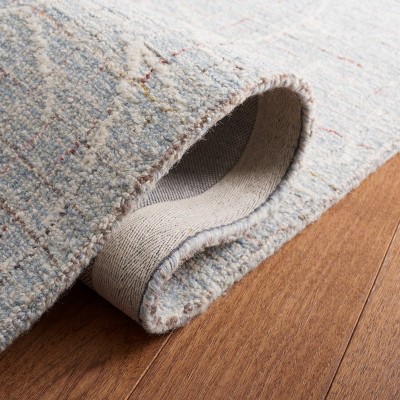 Safavieh 6' x 6' Blue and Ivory Hand-Tufted Wool Square Rug