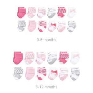 Luvable Friends Infant Girls Grow with Me Cotton Terry Socks, Ballet, 0-6 and 6-12 Months - 1 of 2