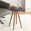 Modern Minimalism Black Faux Marble End&Side Table, Small Accent Coffee Table,Round - 2 of 4