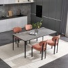 APRILSOUL Modern Dining Room Chairs Set of 2, Mid-Century Upholstered Boucle Kitchen Dining Chairs with Black Metal Legs - 2 of 4