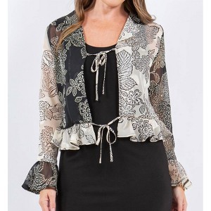 Women's Devore Burnout Tie Front Cardigan - PAPARAZZI - 1 of 4