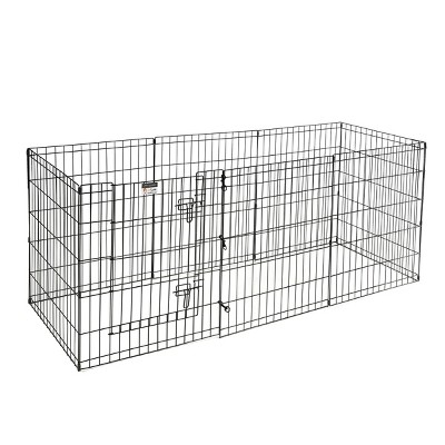Black Metal 8-Panel Folding Pet Playpen