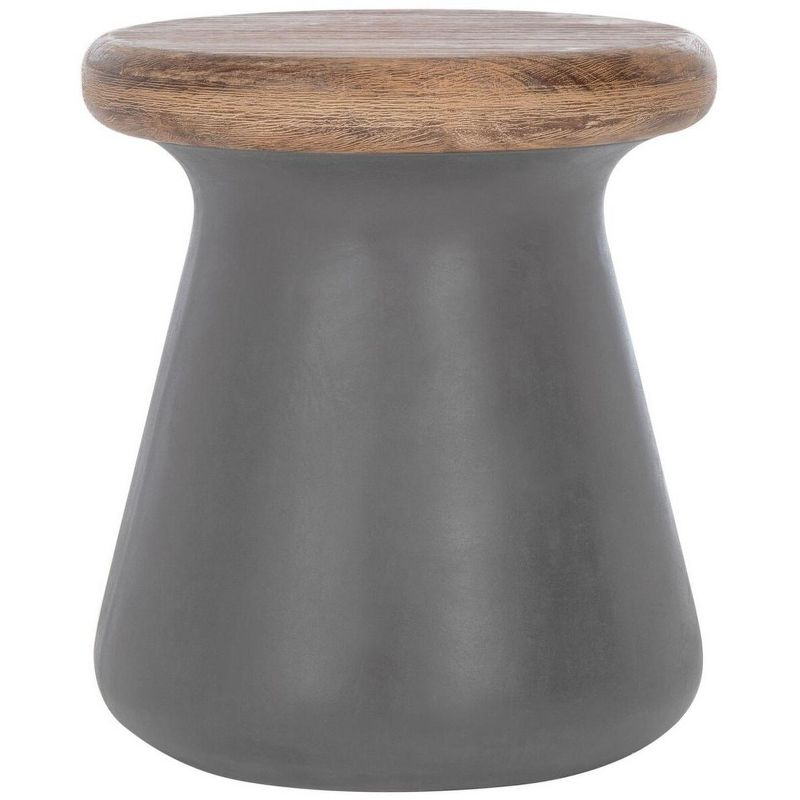 Button Indoor/Outdoor Modern Concrete Round Accent Table  - Safavieh, 1 of 9