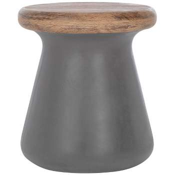 Button Indoor/Outdoor Modern Concrete Round Accent Table  - Safavieh