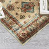 Acekool Boho Vintage Medallion Area Rug Collection, Washable Foldable Low Pile Non Slip Chenille TPR Backing, Red Blue Beige Gray - 4 of 4