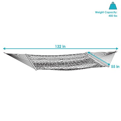 Sunnydaze Brown Double Polyester Rope Hammock with Pillow