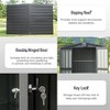 Metal Garden Shed with Roof Lockable Door, Key Lock Galvanized Steel Outdoor Storage Shed, Rust-Proof Tool Storage Cabinet for Lawn  Black - 3 of 4
