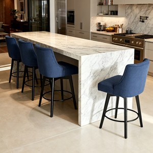 Dyonery Bar Stools Set of 3,Counter Height Stools, 26"Modern Barstools with Metal Legs and Footrest,Armless Counter Chairs with Back for Kitchen - 1 of 4