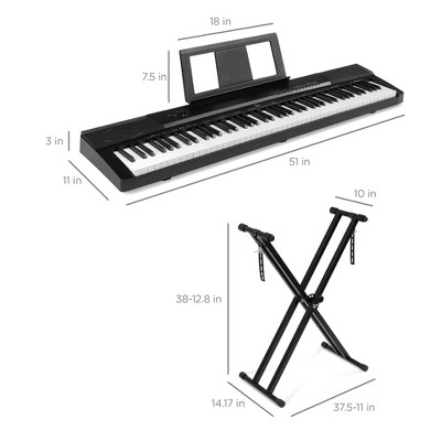 88-Key Black Digital Piano with Stand and Pedal