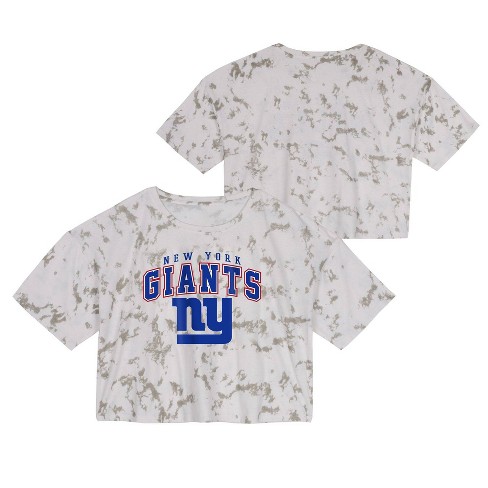 NFL New York Giants Junior Short Sleeve Tie-Dye Fashion Crop T-Shirt - XL