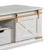 Royal Hampton Farmhouse Coffee Table, Barn Door Storage, Gold, White 48 Inch - 3 of 4