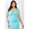 Slickblue Plus Size V-neck Sleeveless Maxi Dress, Slim Fit, Casual or Chic Style, Colors and Size Options - 3 of 4