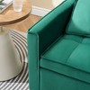 55" Green Velvet 3-in-1 Convertible Sofa Bed with Curved Backrest and Side Storage Pockets - 2 of 4
