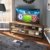 Besiost 55'' Corner TV Stand with Charging Station, TV Console Table with 4 Open Storage Shelves - 2 of 4
