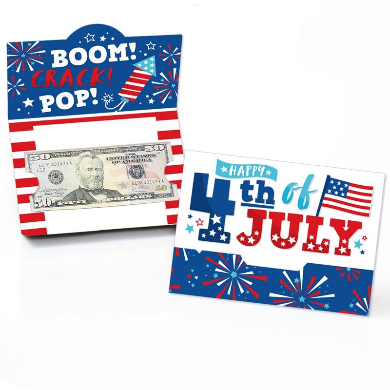 Big Dot of Happiness Firecracker 4th of July -  Party Money and Gift Card Holders - Set of 8, 1 of 5