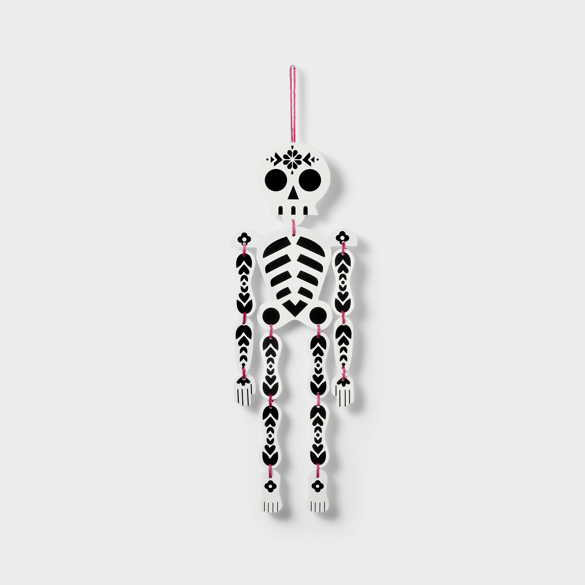Día de Muertos 18" Hanging Wood Skeleton