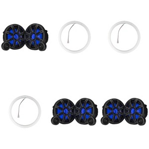 Kicker ( 3 Pair ) 51MSS84 8" Component LED Premium Marine Speakers & 47KLSR8 8-Inch LED Spacer Rings Bundle - 1 of 4