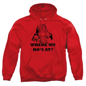 Men's Generic: Christmas Santa Where My Ho'S At This Christmas Pull-Over Hoodie - 1 of 4