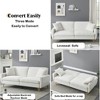 74.41 Inch Teddy Velvet Sofa Bed With Separate Adjustment Backrest And Storage Function - 2 of 4