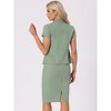 INSPIRE CHIC Women's Short Sleeve Blazer Jacket Pencil Skirt Business Suit Set 2 Pcs - 4 of 4