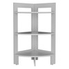 FONTOI End Table Corner Three Tier Shelf Table Modern Storage Accent Side Table with Tray Top for Living Room or Bedroom, White, 15.2"*15.2"*31.7" - 3 of 4