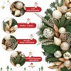 6 FT Pre-Lit Christmas Garland, Xmas Garland with Gold Leaves, Ball Ornaments, Artificial Christmas Decor for Fireplace Mantle Stairs - 3 of 4