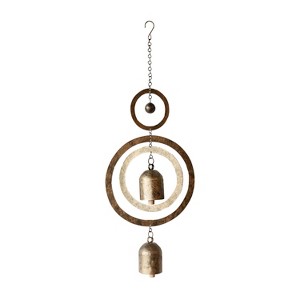 Brass Bells Hanging Accent Metal & Wood by Foreside Home & Garden - 1 of 4