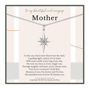 HOPE LOVE SHINE North Star Necklace for Mom – Gift of Guidance & Gratitude, Mother’s Day Jewelry Gold or Silver - 1 of 1