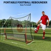 2-in-1 Adjustable Soccer Rebounder Net for Kids, Backyard Practice Training Equipment with Portable Carry Bag & 4 U-Shaped Ground Stakes - 2 of 4