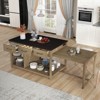 Extendable Kitchen Island with Storage, Retro Kitchen Cart with Power Outlets, Drawers & Shelves, Rolling Kitchen Workstation - ModernLuxe - 2 of 4