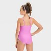 Girls' Summer Shimmer Solid One Piece Swimsuit - Cat & Jack™ - 2 of 3