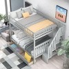 Streamdale Full over Full Bunk Bed with Two Drawers and Storage, Gray - 3 of 4