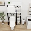 Over The Toilet Storage Cabinet With Adjustable Shelves And Sliding Barn Door,Side Organizer Cabinet For Bathroom, Restroom, Laundry-Cuddlewood - 3 of 4