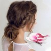 Unique Bargains Women's Grace Flower Hair Clip 3.54"x3.15"x1.14" White Purple 1 Pc - 2 of 3