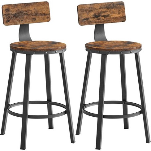 Industrial bar discount stools with back