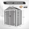 Gulches Campcraft 6x5FT Resin Storage Shed, 12mm Thick PP Plastic Garden Shed - Waterproof UV/Rust Proof with Tilted Roof - 2 of 4