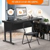 Portable Folding Chairs, Foldable & Stackable PU Leather Upholstered Chairs with Cushion, Backrest and Non-Slip Feet Pads - 3 of 4