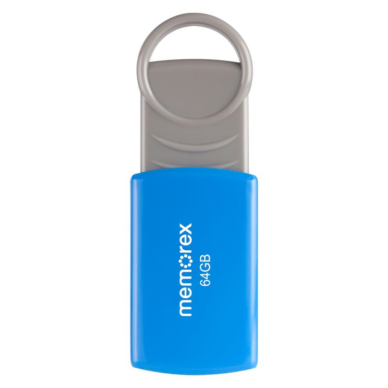 Memorex 64GB Flash Drive USB 2.0 - Blue (32020006421), 1 of 8