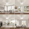 Ludomide 48" Modern Retractable Ceiling Fan with Lights and Remote, Silver Dimmable LED Chandelier Fandelier, Silent Reversible Invisible Fan - 2 of 4