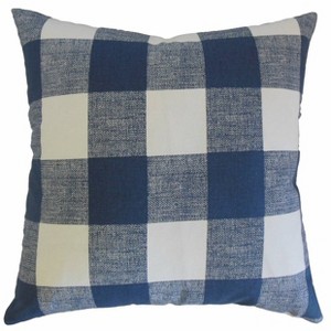 Plaid Square Throw Pillow Blue - Pillow Collection