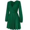 Women's Sexy V-Neck A-Line Long Sleeve Cocktail Party Basic Short Dress - 4 of 4