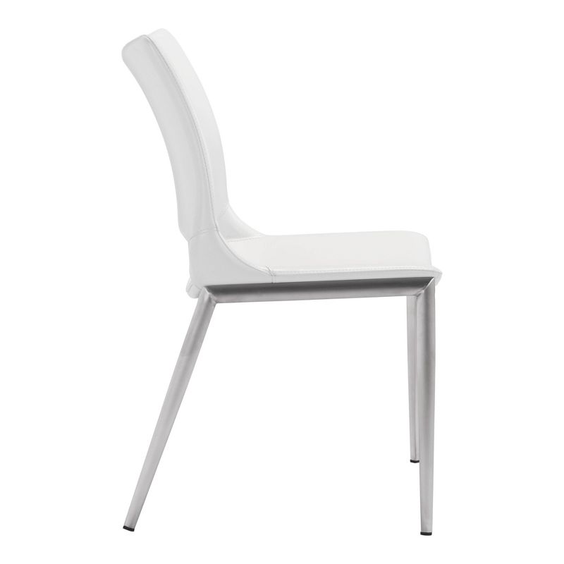 Set of 2 Geary Dining Chairs White/Silver - ZM Home, 3 of 12
